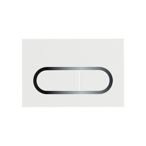 Ravak / Sanitární keramika / Chrome toilet flush button white - (247x5x165)